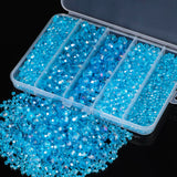 Song Xi 1250PCS 5 Different Lake Blue Crystal Beads for Jewelry Making, Rondelle Glass Beads for Bracelets Necklace, Earring and