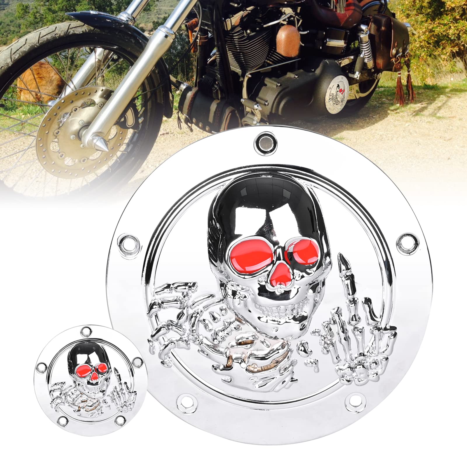 Goldfire 5 Hole Derby Timer Cover and Points Covers Fits for Harley 1999-2014 Big Twin Cam Touring Road King Electra Glide FLHR 