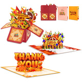 GREETING ART 3 Pack Thanksgiving Cards, Happy Thanksgiving Pop Up Greeting Cards for Fall Autumn Holiday Parties Celebrations Ha