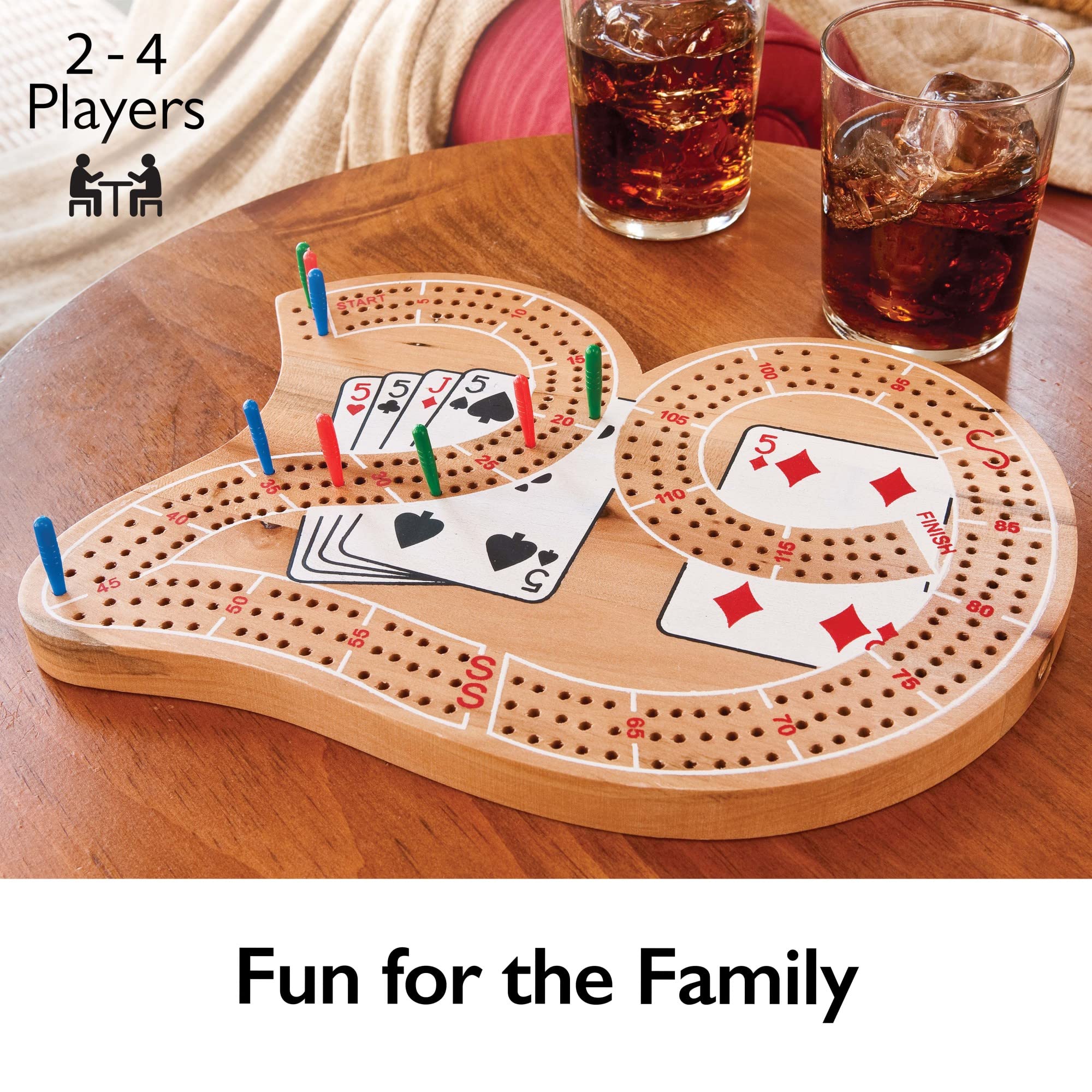 Mainstreet Classics Wooden ''29'' Cribbage Board Game Set