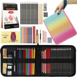 42 Pack Drawing Set Sketch Kit, Art Sketching Supplies has 3-Color Sketchbook Coloring Book Graphite Charcoal watercolor pencils