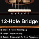 Ortega Guitars 6 String Family Series 3/4 Size Nylon Classical Guitar W/Bag, Right, Spruce Top-Black-Gloss, (R221Bk-3/4)