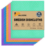 MoLKENE Swedish Dish Cloths - 10 Pack Reusable Kitchen Dishcloths - Ultra Absorbent Dish Towels for Washing Dishes - Cellulose S