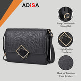 Adisa Women'S Girls Party Sling Bag Crossbody (Black - Croco),Black - Croco,,B0CW9KCN6L