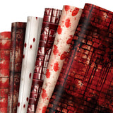 JarThenaAMCS 12 Sheets Halloween Bloody Wrapping Paper Not Roll Blood Splatter Brick Gift Wrap Paper Folded Flat for DIY Cra