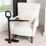 Able Life Able Tray Table, Adjustable Bamboo Swivel TV and Laptop Table with Ergonomic Stand Assist Safety Handle, Independent L