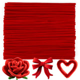 Caydo 100 Pieces Red Pipe Cleaners Craft Supplies Flexible Chenille Stems for DIY Crafts Project and Valentines Day Decoration,