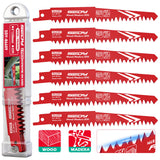 SEDY 6 Inch Reciprocating Saw Blades for Wood Pruning, 5TPI Tree & Green Wood Cutting Blades with Organizer Case, Fast Aggressiv