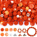 Wurosi 300 Pcs Beads for Jewelry Making, Included 10 mm Orange Rhinestone Beads for Bracelets, Bubblegum Bead for Pen Making, Pe