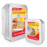 Disposable Foil Pans with Lids (Set of 20) Heavy Duty Aluminum Pans with Lids 9x13 (x10), 8x8 (x10) Baking Tins with Covers for 