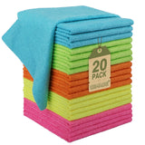 UNIMADE Microfiber Cleaning Cloth, 20 Pack Reusable Microfiber Towels for Cars Lint Free Cleaning Shop Towel Rags for Home Kitch