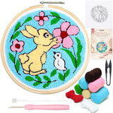 Picknmake Punch Needle Embroidery Kit For Beginners Bunny Garden 8Inch