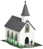 Bachmann Trains PLASTICVILLE U.S.A. BUILTUP BUILDING COUNTRY CHURCH N Scale , White