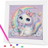 Aestalrcus Cat Diamond Art Kits for Kids with Frame, Cat Diamond Art Painting for Kids Ages 4-12, Easy Crystal Gem Art Kits for 