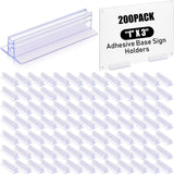 Fulmoon 200 Pcs Sign Holder, Adhesive Base Sign Holders Multiple Uses for Counters, Warehouses, Base Holders with Strong Adhesiv
