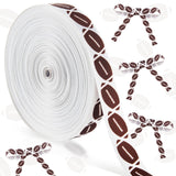 Thiccywoov Basketball Ribbon Wired 3/4 Inch 25 Yard Sports Ball Ribbon Wide Grosgrain Basketball Craft Ribbons for Team Hair Bow