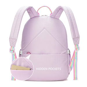 LISINUO Kids Backpacks for Girls Backpack School Bookbag for Teenage Cute Book Bag Send Pendant (Purple)