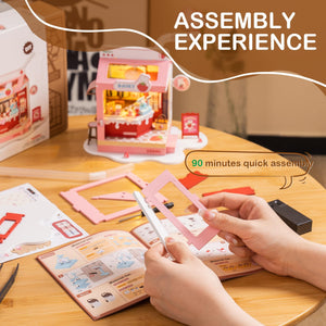 Wowood DIY Mini House Building Miniature Kit Milkbox, Miniature Lifestyle Bookshelf Decoration, Cute Craft Kits for Women or Gir