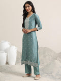 Libas Women'S Silk Blend Kurta Set (99523 Blue 2Xl