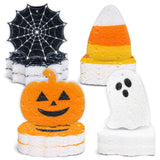 8Pcs Halloween Kitchen Sponges Water Absorbing Wood Pulp Sponges Cute Ghost Pumpkin Corn Spider Web Dish Washing Sponge for Kitc