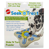 SPOT Seek A Treat Slide' N Turn Puzzle -Interactive Dog Puzzle Toy for Small, Medium & Large Smart Dogs and Cats, Squeaky, Enric
