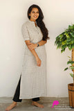 Gosriki Women'S Cotton Straight Kurta (Prishani Off White_S,Off White,,B08DD1WV6P