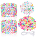 Highergo 1200 Pcs Teacher Beads Bracelets Stackable Rainbow DIY Beads with 944 Inch Elastic Cord for Back to School Teacher Appr