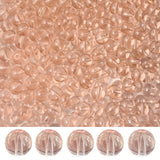 PAMIR TONG 400pcs 8mm Transparent Pink Round Glass Beads for Bracelet Pretty Smooth Loose Beads for Necklace-Earring-Jewelry Mak