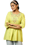 Libas Women'S A-Line Kurtis (58245B_Lime