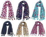 Fusfus WomenS Printed Chiffon Scarves And Stoles, Free Size(Multicolour, Fs2243) Pack Of 6 (Multicolor1)