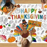 Hoblynth Giant Thanksgiving Coloring Table Cloth for Kids Large Thanksgiving Posters to Color Jumbo Coloring Tablecloth Crafts T