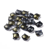 KISSITTY 200pcs Cat Glass Beads for Jewelry Making, Midnight Blue Color Cat Head Shape Center Drilled Glass Crystal Spacer Bead 