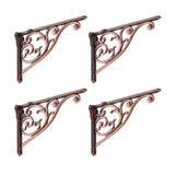 Shelf Brackets 6 Inch 4 Pack Heavy Duty Antique Copper Wall Bracket Victorian Kitchen Decorative Rack Shelves, Shelf Bracket Ava