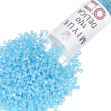 Miyuki Delica Seed Beads - Size 11/0 (1.6 mm), DB0164, Opaque Turquoise AB, 7.2 g, Approx. 1440 Beads, Made in Japan