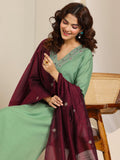 Libas Women'S Silk Blend Kurta Sets (400608I_Green_Xxl)