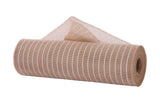 Deco Poly Mesh with Fine Weave 10.25 x 10 Yards (30' Feet) - (Natural Kraft Brown, White Film Weave) - for Wreaths, Bows, Crafts