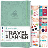 Clever Fox Travel Journal - Vacation & Trip Organizer with Budget Plan, Packing List, Travelling Expense Tracker, A5 (Mint Cream