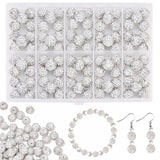 YONOVO 100Pcs 10mm White Rhinestone Beads for Jewelry Making, Shiny Round Disco Ball Sparkly Beads Bulk with 10-Grid Storage Box