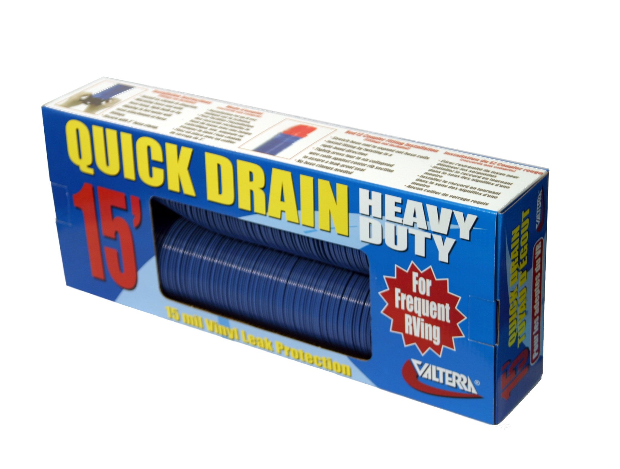 Valterra D04-0057 Heavy-Duty Quick Drain Hose - 15' - Blue