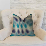 Plutus Brands Plutus Thames River Cobalt Handmade Throw Pillow, 20 X 26 Standard, Navy/Blue/White