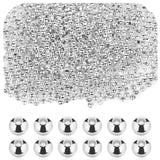 Small Silver Spacer Beads for Jewelry Making, 1500 Pieces 2mm Smooth Metal Round Seed Beads Loose Mini Electroplated Iron Balls 