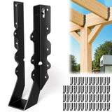 50 Pcs Black 2x10 Joist Hanger,LU210 18 Gauge Double Shear Face Mount Joist Hanger,Hurricane Ties for Rafters Tie Brackets Great