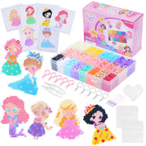 Meland Princess Fuse Beads Craft Kit for Girls, 5mm Beads Set with Pegboards & Accessories, Creative DIY Art Toy for Kids Ages 5