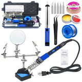 Soldering Iron Kit, 100W High-Power LCD Digital Soldering Iron, Circuit Board Repair Soldering Kit with Magnifying Glass Helping