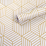 Amazon Brand Solimo Pvc SelfAdhesive Wallpaper | Golden Hexagon (45 X 300 Cm)