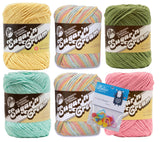 Lily Sugarn Cream 100% Cotton Yarn 6-Pack Bundle with Bellas Crafts Stitch Markers (Buttercream Mix 2)