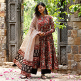 Gosriki Women'S Rayon Viscose Anarkali Printed Kurta With Pant & Dupatta (Ziha Multi-Gs_Xxl_Multicolor_Xx-Large),Multicolour,2,B0DXKYCDJ8