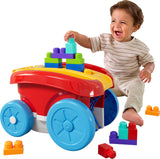 MEGA BLOKS First Builders Toddler Building Toy, Block Scooping Pull Wagon with 20 Pieces and Built-in Storage, Picks Up Blocks, 