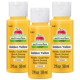 Apple Barrel Multi-Surface Acrylic Paint, Golden Yellow (Pack of 3) 2 oz, 21966EA- (Pack of 3)