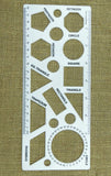 FIRST CLICK Stencil for Drawing with 17 Shapes | Geometry Stencil Set with Inbuilt Scale Ruler for Kids, Students & Artists | Dr